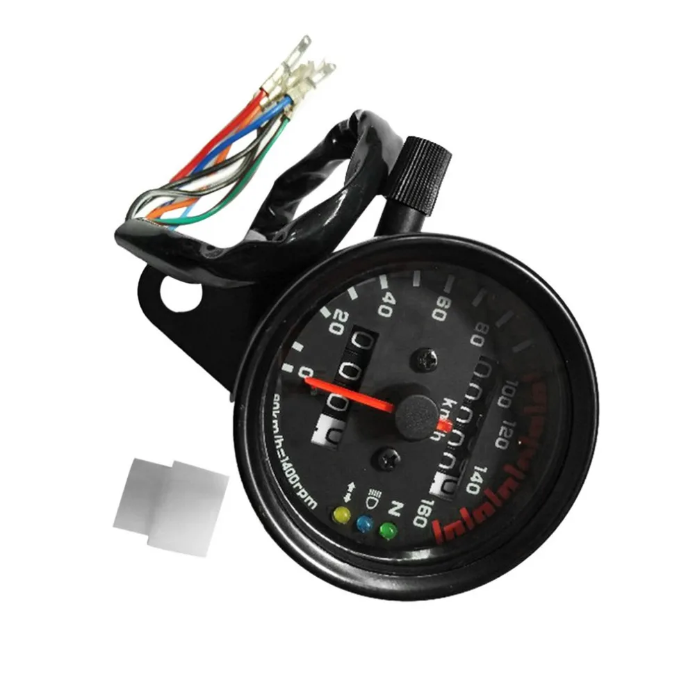 

Universal Motorcycle Speedometer Odometer Gauge Dual Speed Meter with LCD Indicator Vintage Modification Accessory