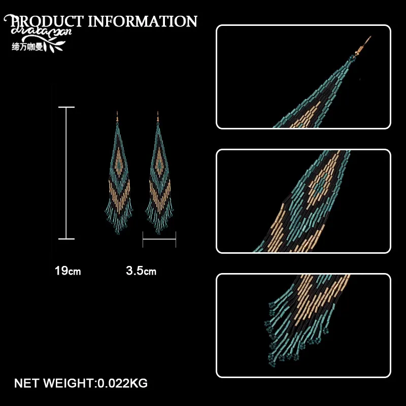 Dvacaman, новинка, большие серьги ручной работы с бусинами и кисточками для женщин, очаровательные длинные висячие серьги в стиле бохо, деревянные массивные украшения для свадьбы, вечеринки, AW7