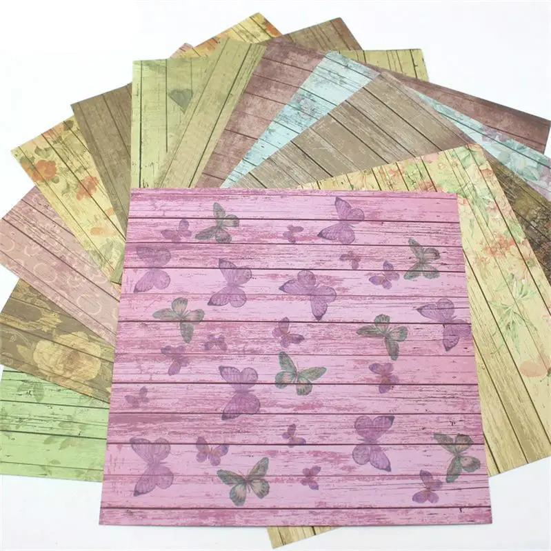 

VYUTXA 12pcs 6" Single-side Vintage flowers Pattern creative papercraft art paper handmade scrapbooking kit set books
