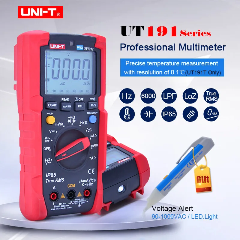 US $65.99 Professional Multimeter Uni T Ut191e Ut191t Dc Ac Voltage Current Meter Capacitance Resistance Duty Cycle DiodeContinunity Test