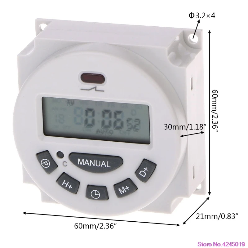 DC12V AC220V цифровой lcd Еженедельный программируемый реле времени электронный таймер