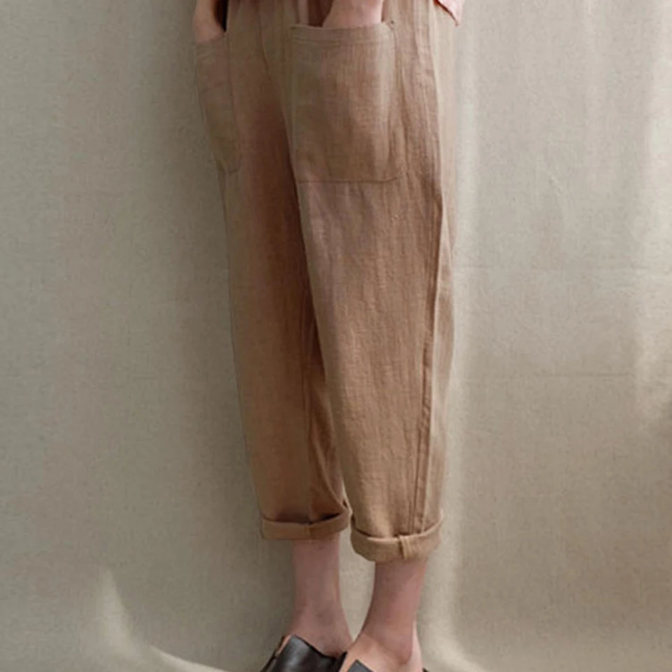 ZYFPGS 2019 Street Style Pants Loose Cotton Women's Pants Solid Fashion Casual Chinese Style Fashion Pocket Decoration Z1201 ZYFPGS 2019 Street Style Pants Loose Cotton Women's Pants Solid Fashion Casual Chinese Style Fashion Pocket Decoration Z1201