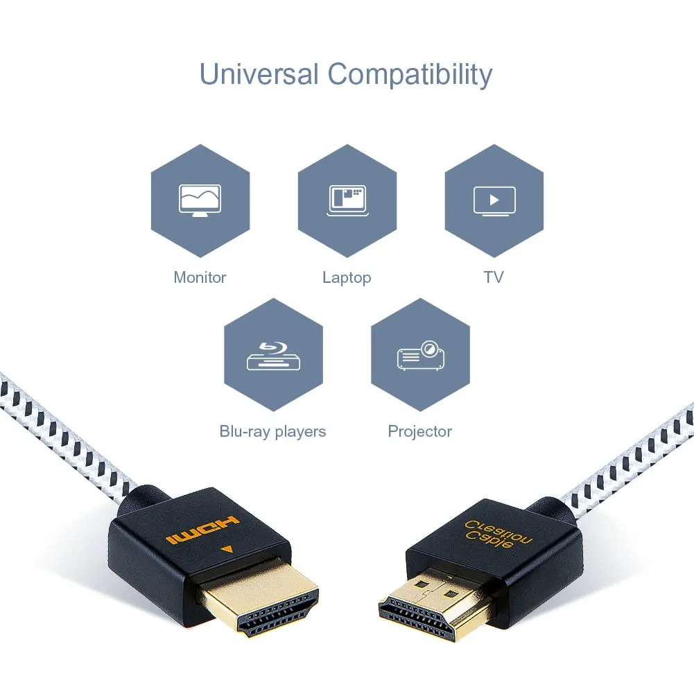 HDMI мужчин и мужчин, JORINDO 10ft HDMI 2,0 высокоскоростной ультра тонкий низкопрофильный кабель, поддержка 3D Аудио возврата(последний стандарт