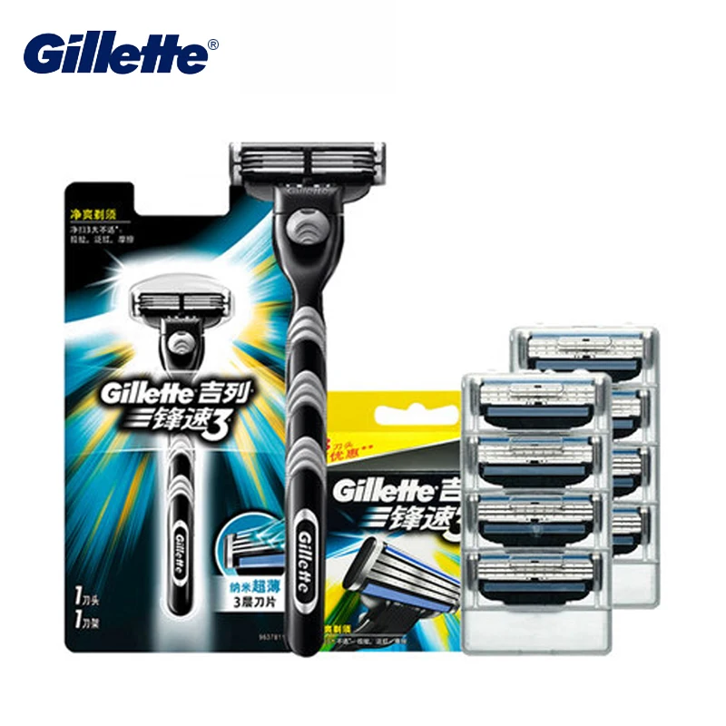 Gillette Mach3 Shaving Razor Blades Safety Men's Shaver Cutting Hair