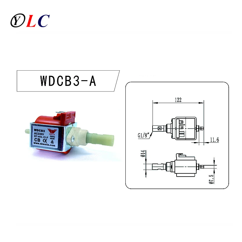 AC 230V 240V 48W G1/8 'плунжерный электромагнитный насос для кофемашины/электрические