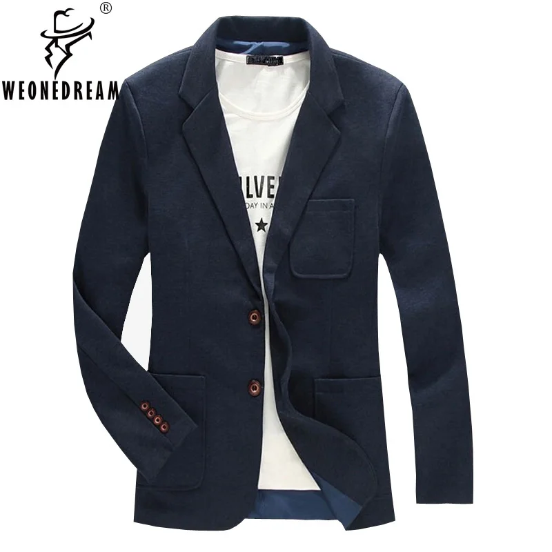 M-5XL брендовый качественный хлопковый Мужской приталенный Блейзер модный мужской блейзер, пиджак, пальто на весну
