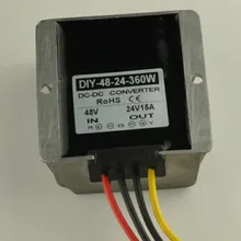 48 вольт постоянного тока(30-60 V) преобразовать в 24V 15A 360W DC-DC понижающий преобразователь Выход для автомобиля RoSH CE Водонепроницаемый Шаг вниз Мощность модуль регулятор