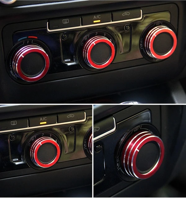 case for Volkswagen Golf 6 VW golf 6 MK6 GTI aluminum alloy accessories AC  knob protection decorative circle car styling