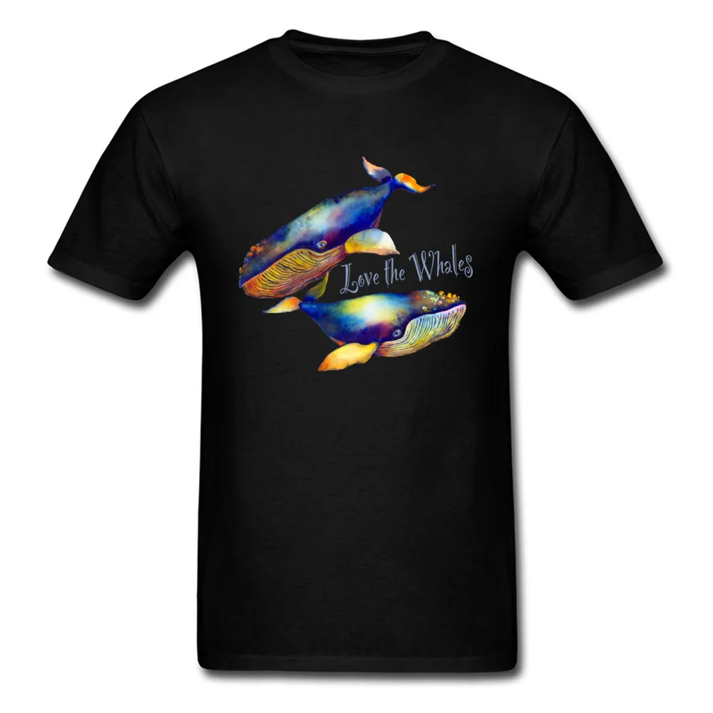 Love the Whales T-shirts Hip Hop Short Sleeve Hip hop 100% Cotton O-Neck Adult Tops Tees cosie Tee Shirt Summer Love the Whales black
