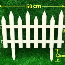 W50cm, H42cm. 10 шт, заостренный пластиковый забор, сад, белый, украшенный цветком, детский сад, Рождественская изгородь, маленький