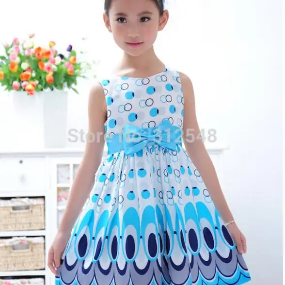 2-7Y Kids Girls Dress Summer Children Girl Clothes Dress Princess