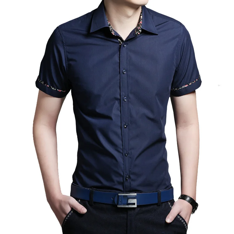 4XL 5XL High quality Men Shirts 2015 Casual Cotton camisas Male Dress ...