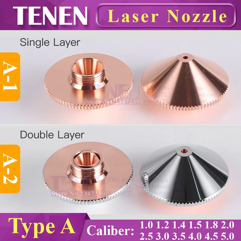 Laser Nozzle Type A Caliber 1.0 1.5 2.0 3.0 4.0 For Precitec Han's