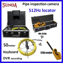 50 medidor de 512 hz sonda e teclado localizador tubo de inspeção câmera com gravação de áudio de vídeo 512 hz transmissor e 512 hz receptor
