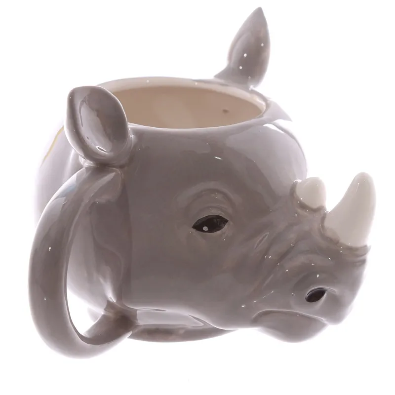 3D носорог кружка голова носорога керамические кружки животные посуда для напитков персонализированная 3D кофейная кружка с изображениями животных Новинка подарки