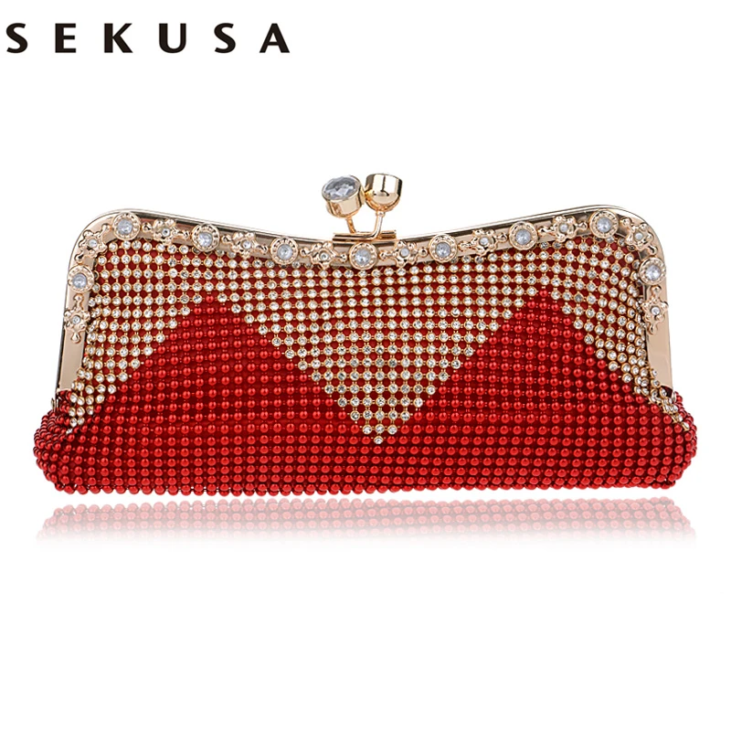 sekuswomen el cantasi boncuklu aksam canta inci diamonds altin canta dugun nedime gelin parti bayram cantasi zincirleri ile