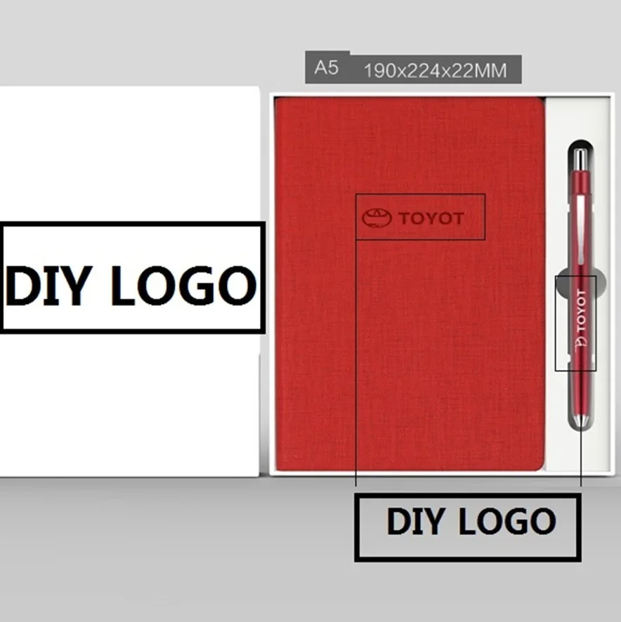 

[4Y4A] 1pcs FREE DIY LOGO A5 business notebook custom printed logo imitation PU creative meeting notepad custom sub