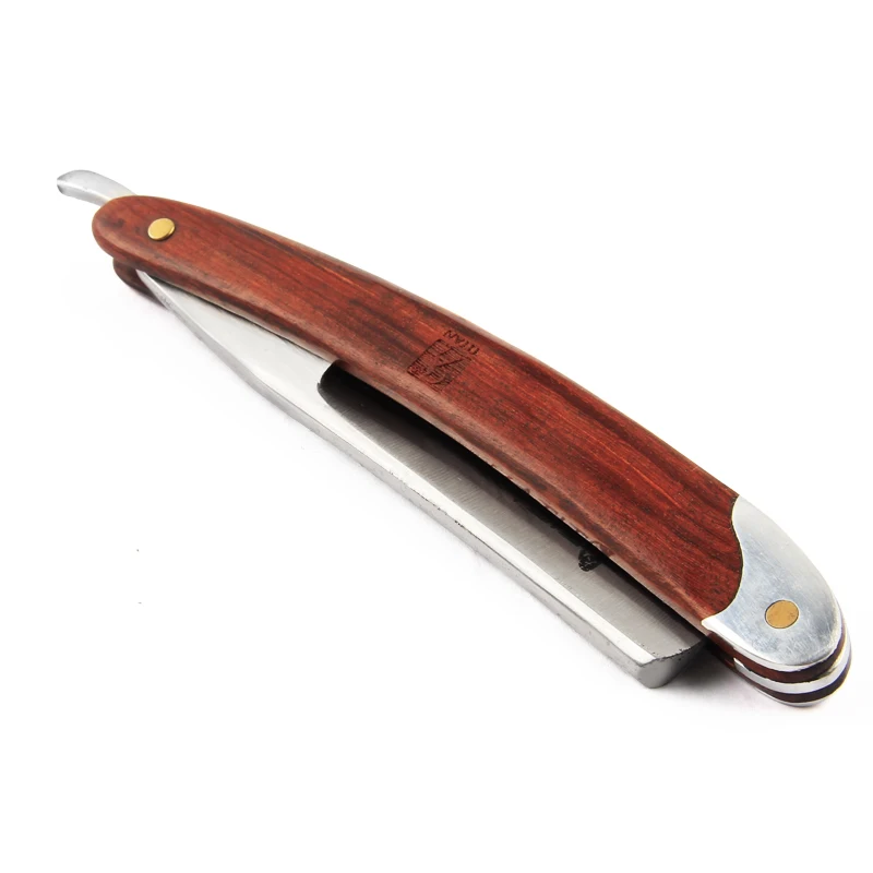 

Man Shaving Straight Razor Manual Barber Razors Red Ebony Wood Handle Wet Hairdressing Razors