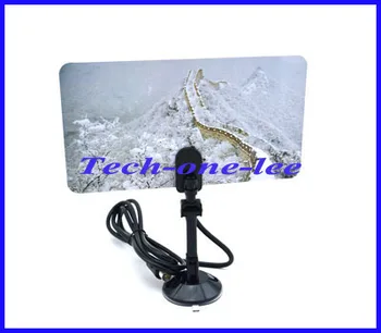

35dBi Indoor TV Antenna Ultra-thin HDTV Digital TV Male Adapter Signal Amplifier Booster 1.5M