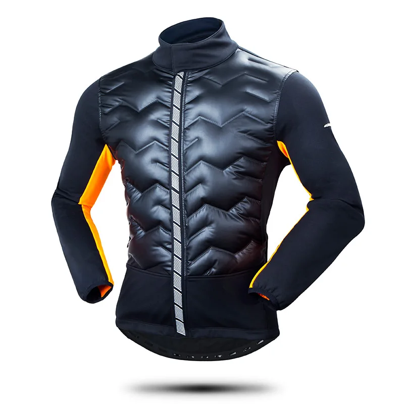 Мужская теплая велосипедная куртка, зимняя теплая велосипедная одежда, ветрозащитная теплая спортивная куртка с длинным рукавом для горного велосипеда