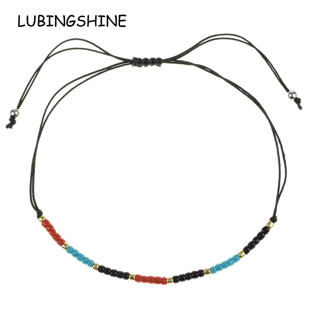 

Bohemian Women Crystal Seed Beads Bracelets&Bangles Weave Adjustable Chain Charms Yoga Bracelet Wristband Beach Jewelry Gift