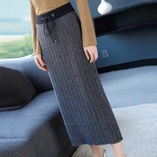 XL брендовые трикотажные юбки весна осень женские юбки Новые повседневные юбки с поясом высокая талия тонкая сумка бедра прямые юбки женские