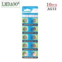 10 pièces AG13 LR44 LR1154 SR44 A76 357A 303 357 LR44W pile bouton 1.55V alcaline pour montres jouets livraison directe