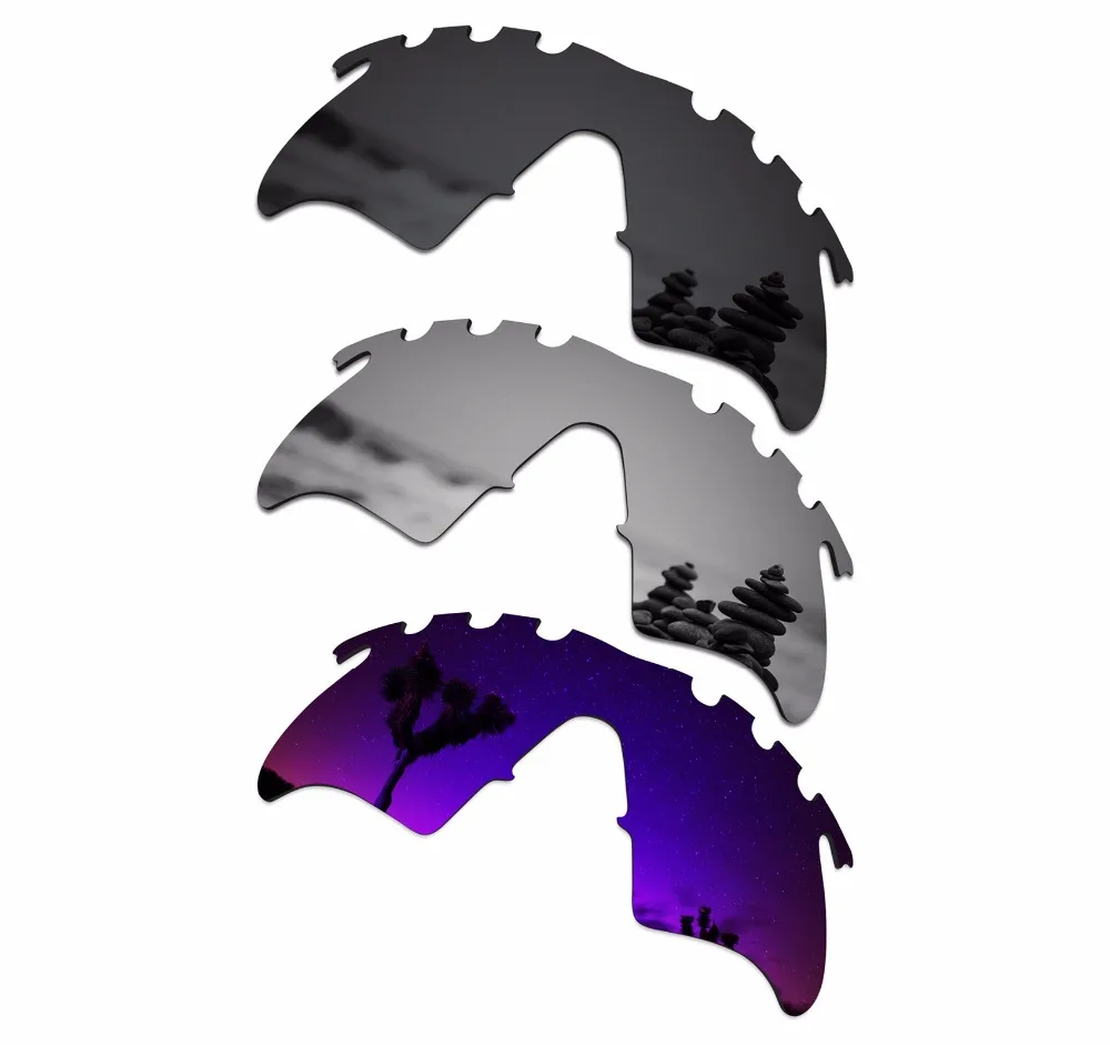 SmartVLT, 3 шт., поляризованные солнцезащитные очки, Сменные линзы для солнцезащитных очков, оправа для Окли м, нагреватель, вентилируемый, черный и серебристый, титановый и плазменный, фиолетовый