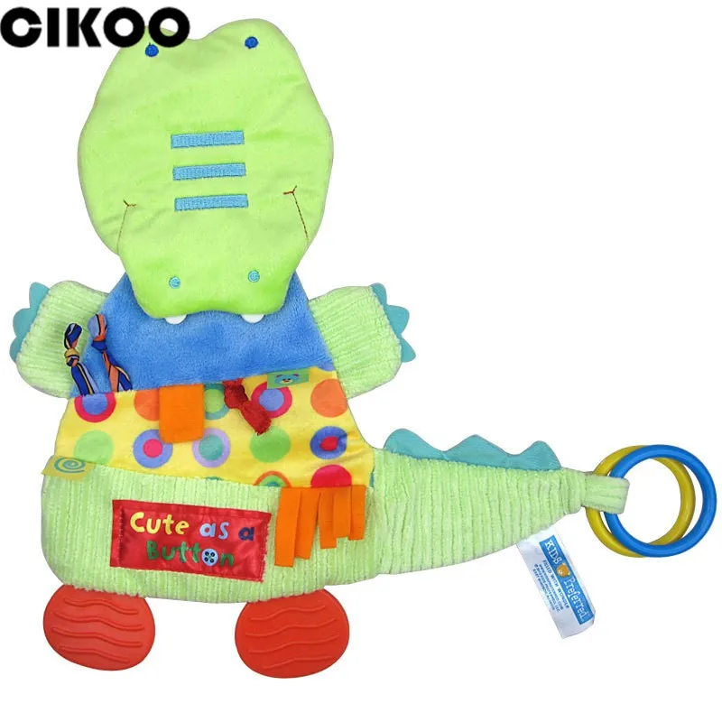 32cm 32cm Baby Cartoon Toys Crocodile Teether Scarf Handkerchief Appease Towel Rattles Doll Gift For Soothe