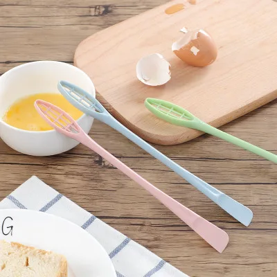  Household 2in1 Plastic Egg Stirring Stick Egg Maker Cake Butter Cream Spatula Scraper Brush Multifu
