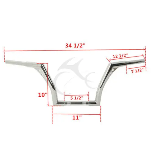 1-1/" 10" Rise Ape вешалки руль для Harley FLST FXST Sportster XL 883 1200 на заказ FLST FXST черный хром