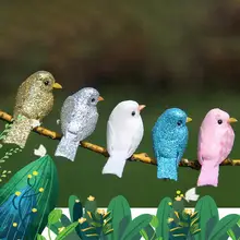 12 шт./компл. искусственные с блестками фигурка птицы Microlandschaft орнамент газон домашний декор для сада декор подарок