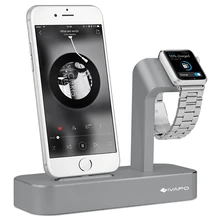 iVAPO 2 in 1 Charging Dock For Apple Watch Stand Solid Aluminum Charging Station With Phone Stand For iPhone 7 6 6s plus 6s 5
