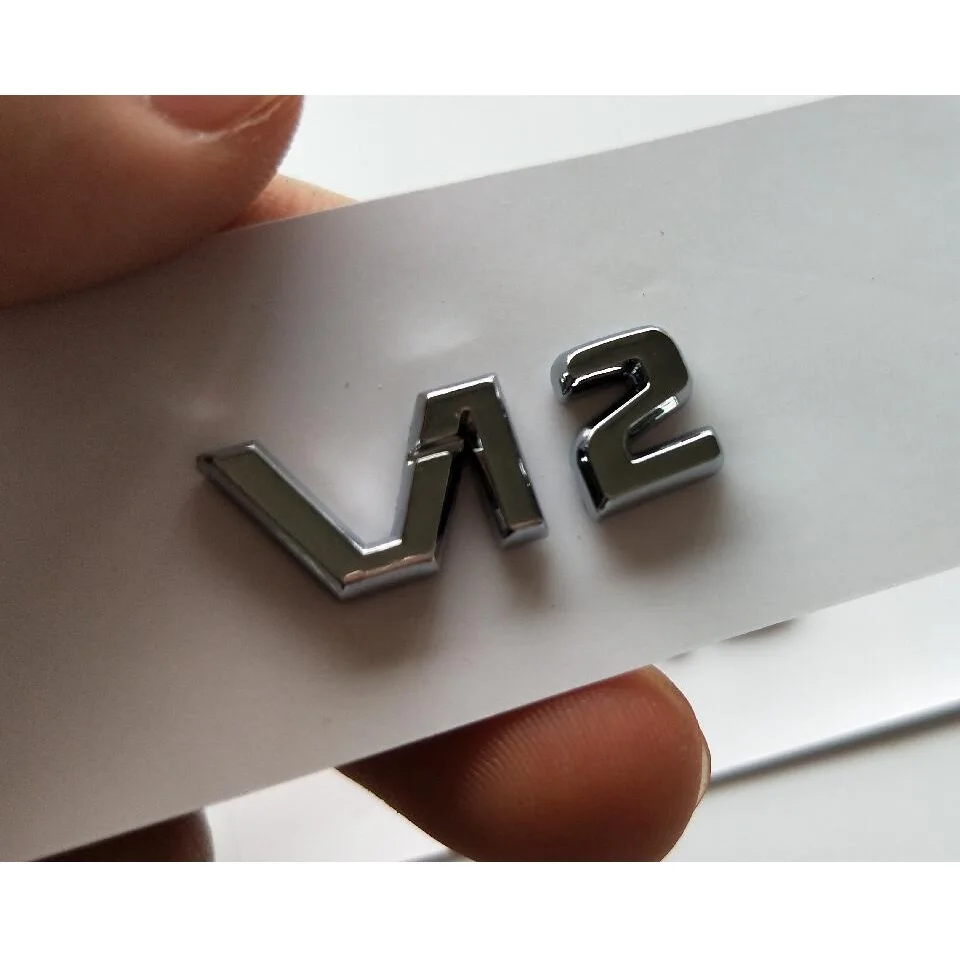 الكروم الأسود V12 V 12 رسائل الداخلية الكونسول الوسطي شارات شعارات شعار شارة لمرسيدس بنز مايباخ S500l S600l S63 Amg Emblems Aliexpress