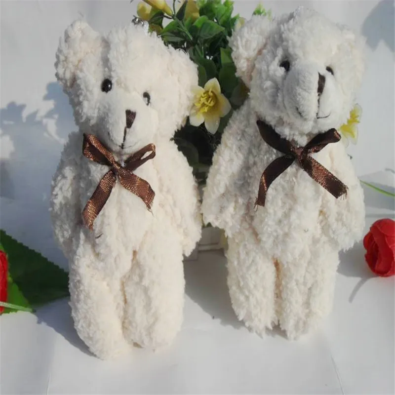 Cute Mini Jointed Bear Plush Dolls Toys Bow Tie Teddy Bear Curl Plush Toy DIY Wedding Party Flower Bouquet Decor 13cm 20pcslot (2)