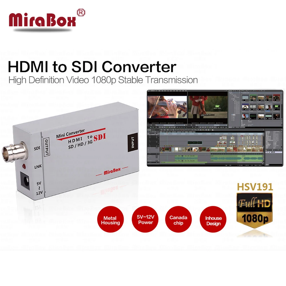 Мини 3G HDMI к sdi видео конвертер заводской Поддержка 1080 P для Камера HDTV Высокое качество HDMI к sdi видео конвертер