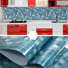 Наклейки на стену для ванной комнаты, ПВХ мозаичные обои для кухни, водонепроницаемые наклейки на плитку, пластиковые виниловые самоклеющиеся обои, домашний декор