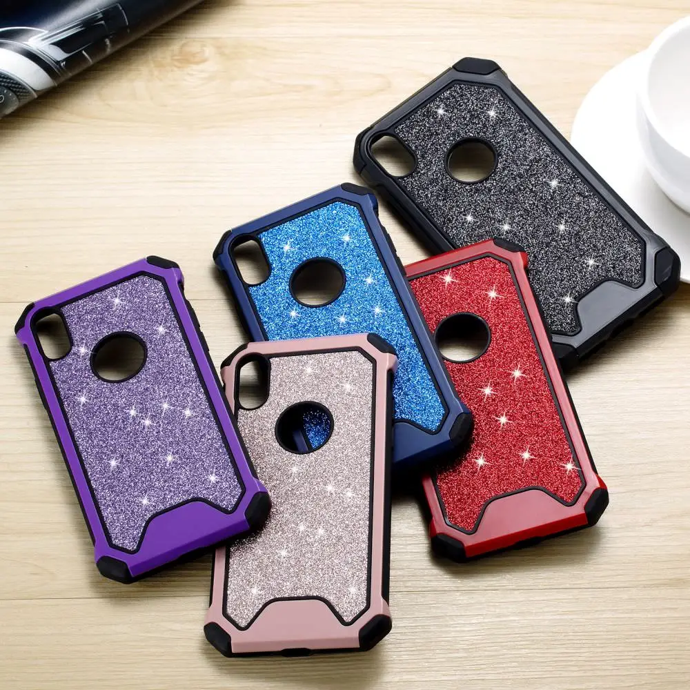 L-FADNUT Vintage Glitter Phone Case For iPhone X Xr Xs Max High Shock Proof Bumper 6 6S 7 8 Plus 5 5S SE Retro Cover | Мобильные