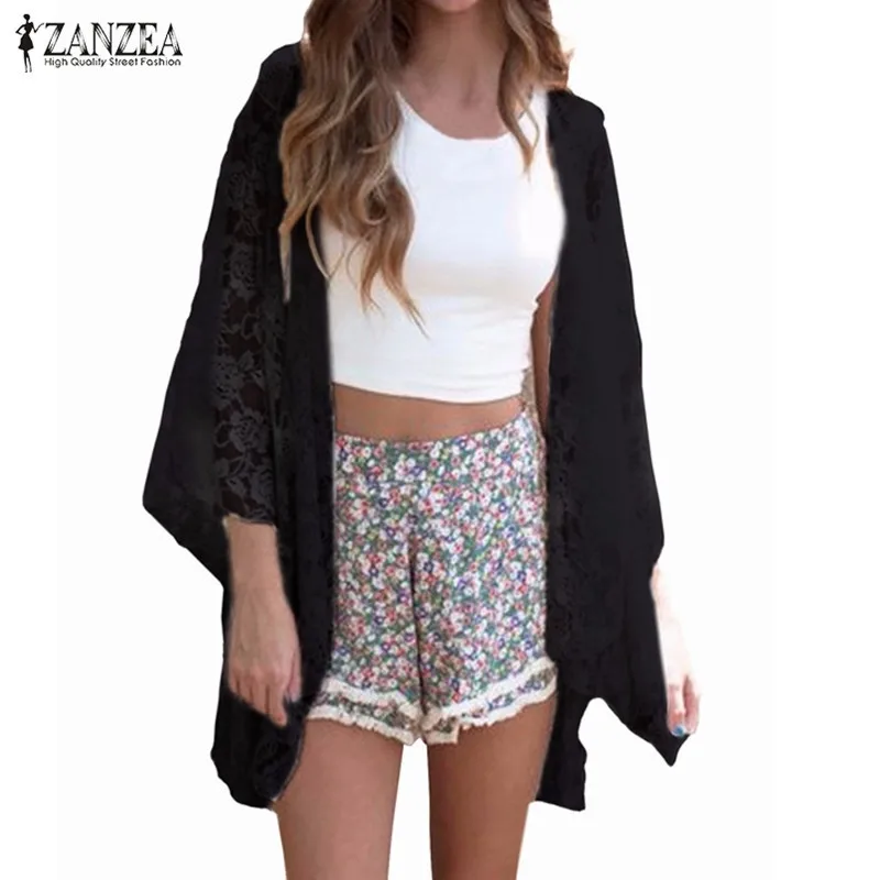 Kimono Cardigan For Women 2016 Summer Lace Embroidery Sexy Beach Hollow Out Blouses Shirts Outerwear Blusas Blouses