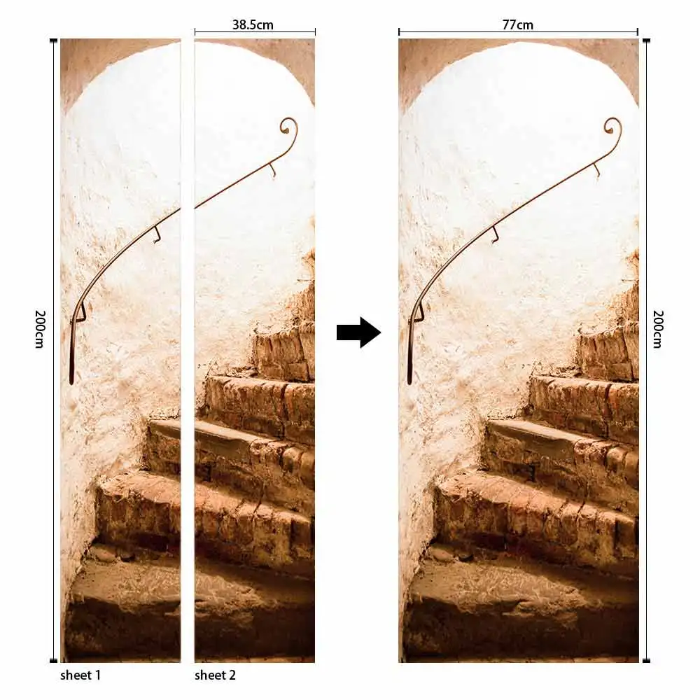 ПВХ самоклеющиеся водоотталкивающие обои 3D туннельная дверь стикер Современный Креативный DIY Гостиная наклейки для спальни оптом