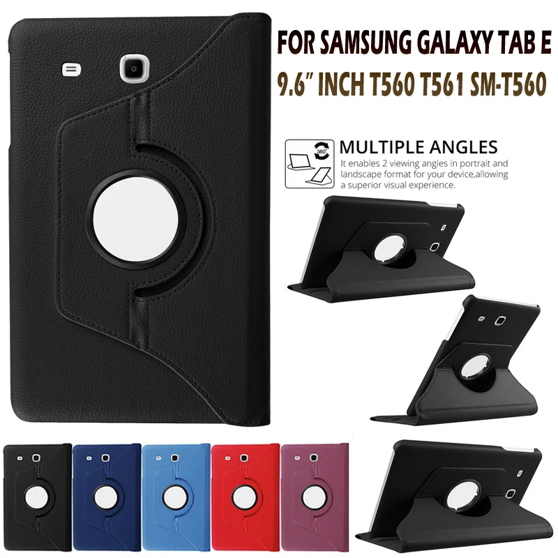 Вращающийся на 360 градусов чехол из искусственной кожи для Samsung Tab E 9 6 T560 откидной