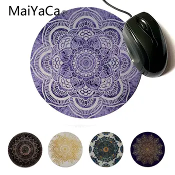 

MaiYaCa Top Quality Mandala Lavender Modern Mouse Pads Computer Game Rubber Round Mouse Pad