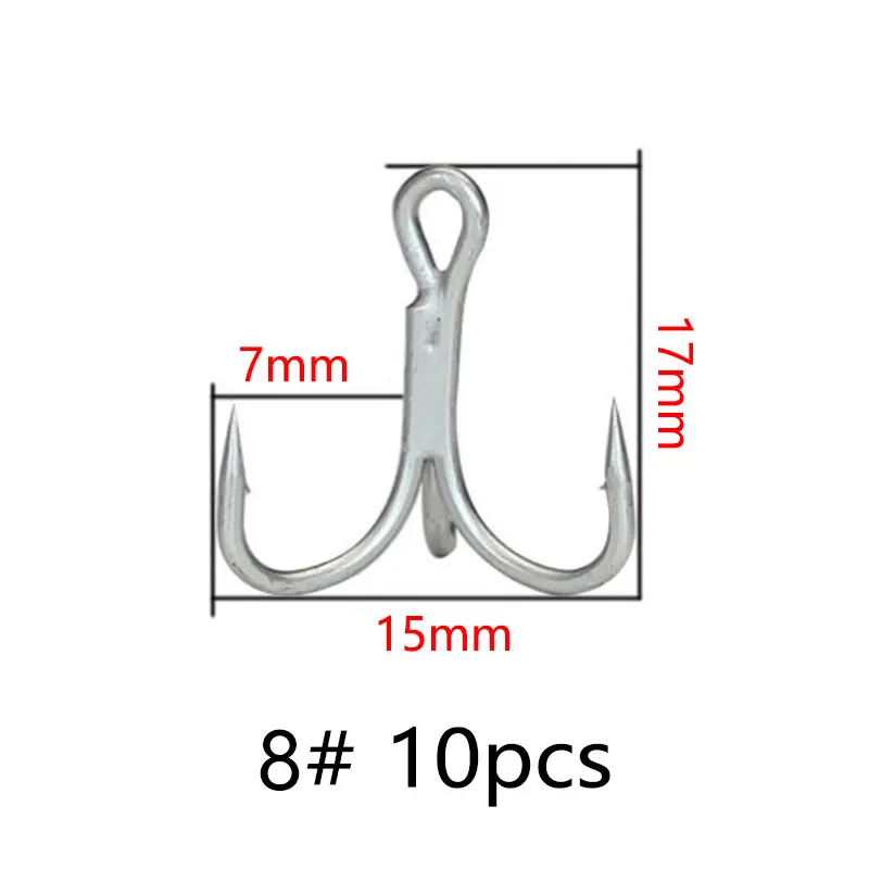 Balleo 5/10 шт. Sharp Четырехместный усиленный тройной якорных крючка ВЧ три бронзовых морских рыболовных крючков 4X раз приманка три вилки Три коготь крюк - Цвет: 8
