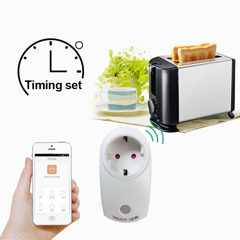 

Wireless Remote Control Socket EU UK Plug WIFI APP Control Timer Socket Same Sonoff S26 Support Alexa Google home Voice Control