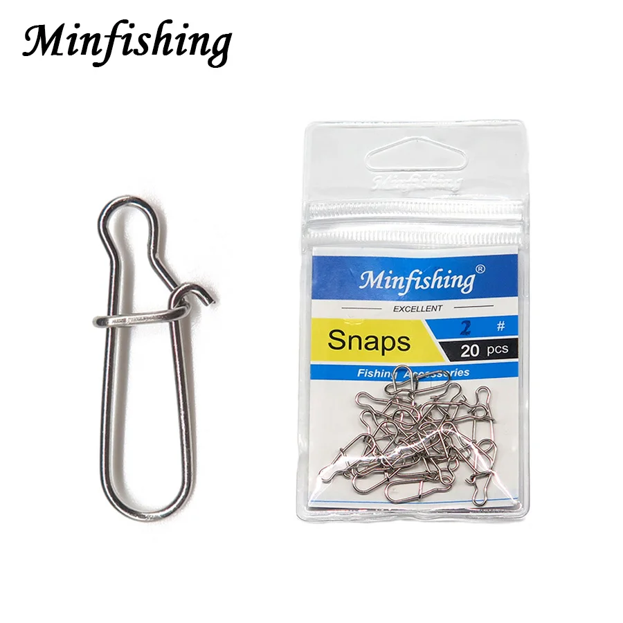 

Minfishing 20pcs/pack Nice Fishing Snap stainless steel fishing Swivel snap Coastlock Pin Snaps Fishing Accessories Connector