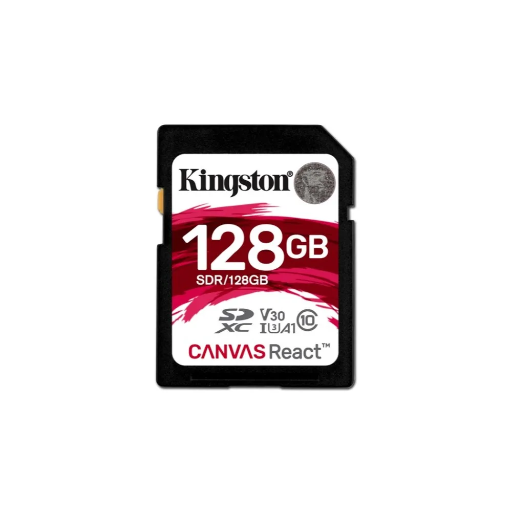 

Kingston Technology SD Canvas React, 128 GB, SDXC, Clase 10, UHS-I, 100 MB/s, Negro