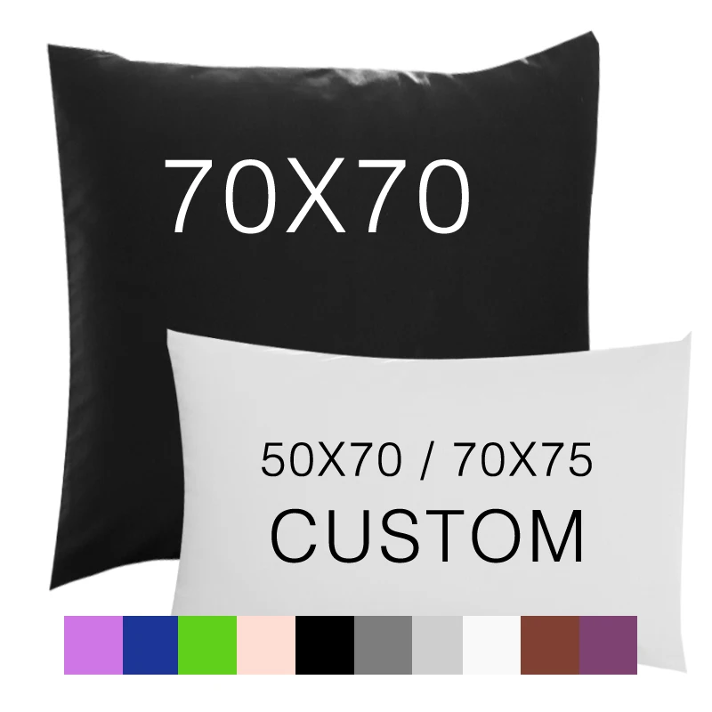 2PCS Pillow Case 70 70 50 70 50 75 Solid Pillowcase Decorative Pillow Cover Bedding for