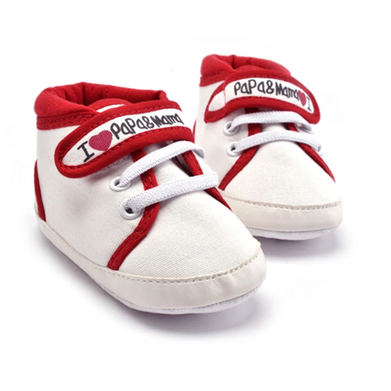 Новая детская обувь для новорожденных с принтом «Мама, папа, ребенок, мальчик, девочка», мягкая подошва, парусиновые кроссовки, нескользящая обувь, обувь для 0-18 месяцев
