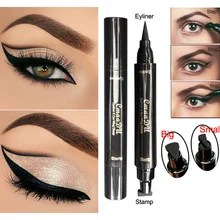 Cmaa Du Eyes Liner Liquid Make Up Pencil Водонепроницаемый черный двухсторонний штамп карандаш для подводки глаз косметический инструмент для макияжа