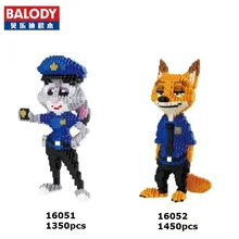 Modelo de Construção de Plástico Blocos Anime Zootopia Balody Brinquedo tamanho Grande Raposa Figuras Brinquedos para Crianças Brinquedos Meninas do Presente do Amor 16052